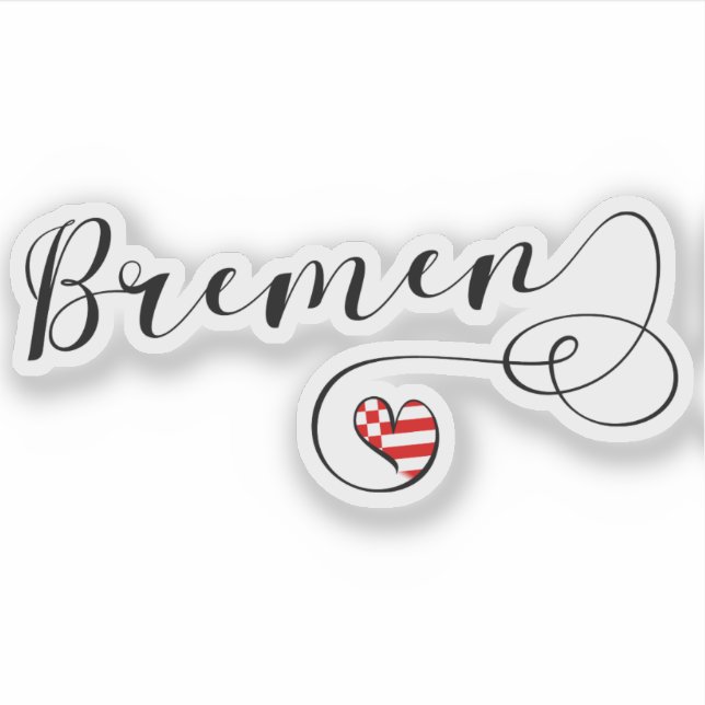 Bremen Heart Flag Sticker (Front)