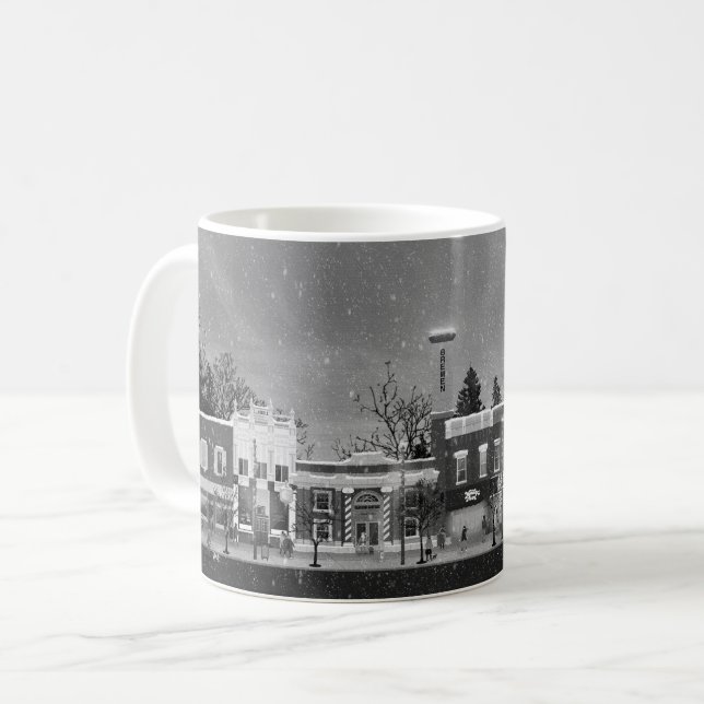 Bremen, IN BW 'Winter Wonderland" Coffee Mug (Front Left)