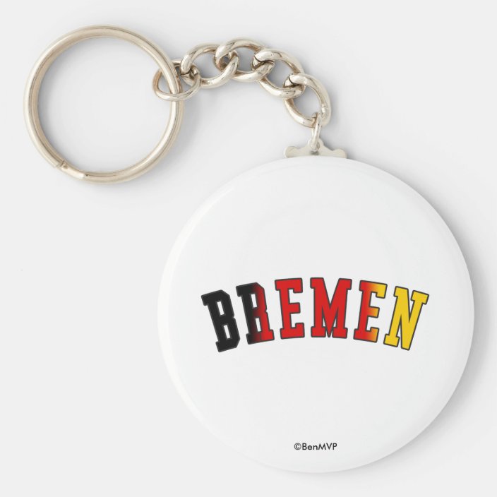 Bremen in Germany National Flag Colors Key Chain