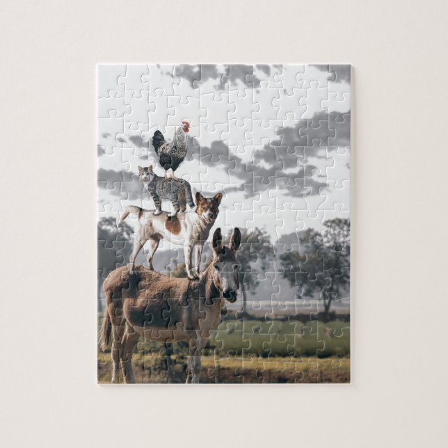 Bremen Musicians Fun Animal Story Jigsaw Puzzle (Vertical)
