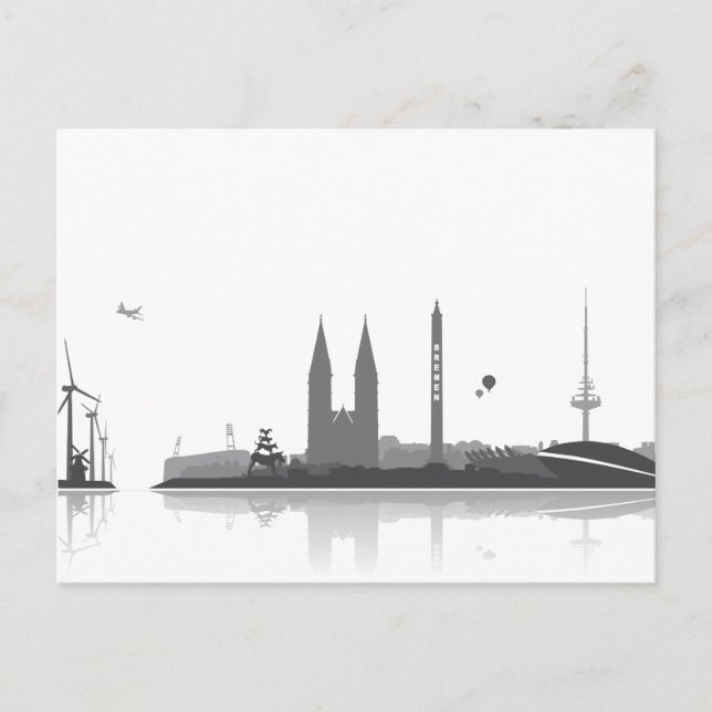 Bremen Skyline - Postkarte / Grußkarte Postcard (Front)