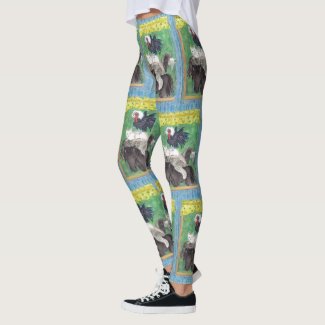 Bremen Town Musicians watercolour art by EelKat Leggings