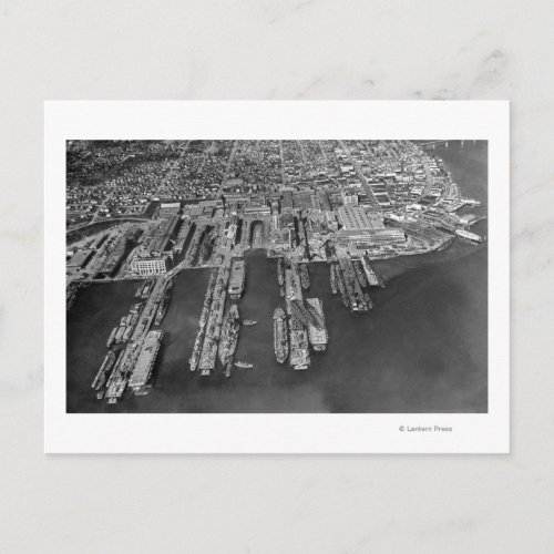 Bremerton WA Aerial View of Navy Docks Postcard