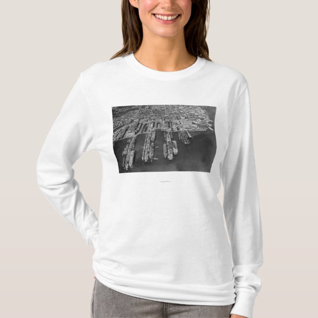 Bremerton, WA Aerial View of Navy Docks T-Shirt (Front)