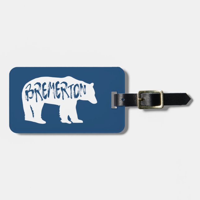 Bremerton Washington Bear Luggage Tag (Front Horizontal)