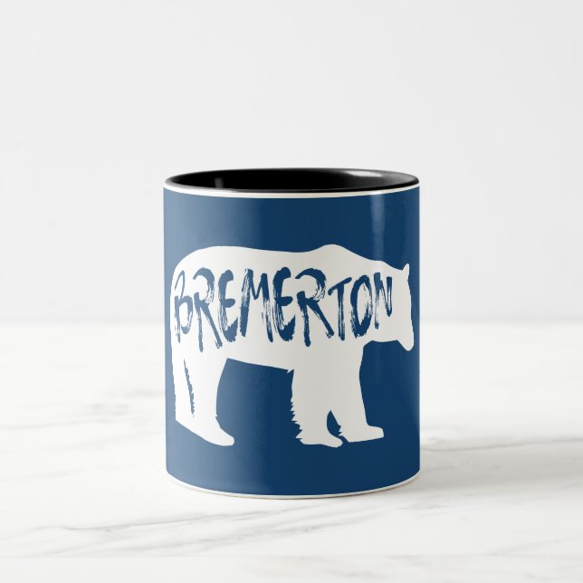 Bremerton Washington Bear Two-Tone Coffee Mug (Center)