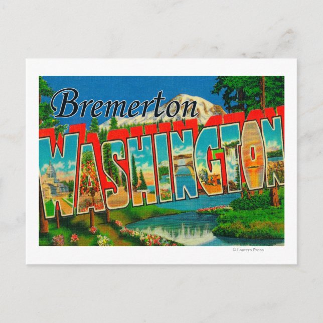 Bremerton, Washington - Large Letter Scenes Postcard (Front)