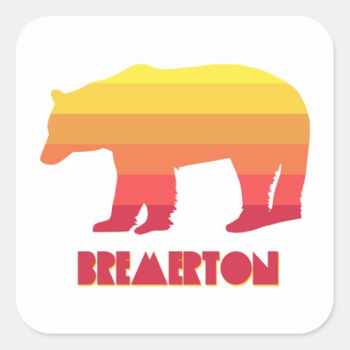 Bremerton Washington Rainbow Bear Square Sticker