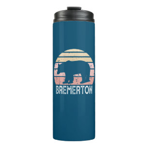 Bremerton Washington Retro Bear Thermal Tumbler
