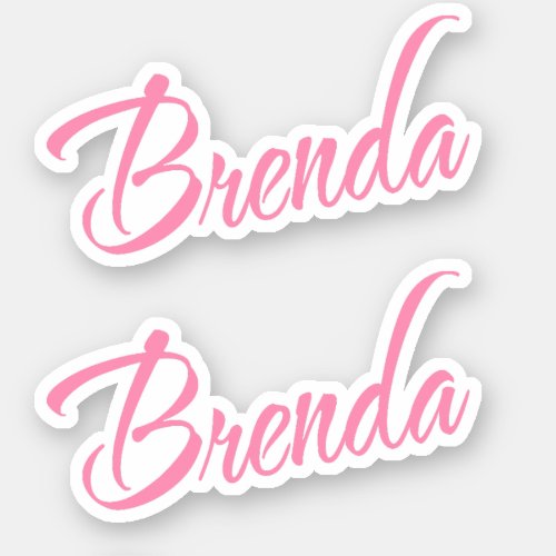 Brenda Decorative Name in Pink x2 Sticker