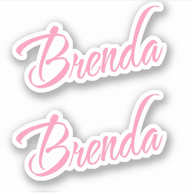 Brenda Decorative Name in Pink x2 Sticker (Front)