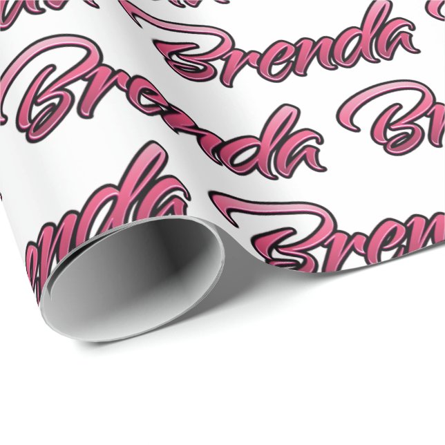 Brenda faded pink personalized gift paper (Roll Corner)