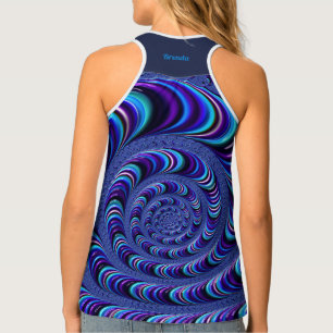 BRENDA ~ Prominent 3D design ~ Blue ~ Tank Top