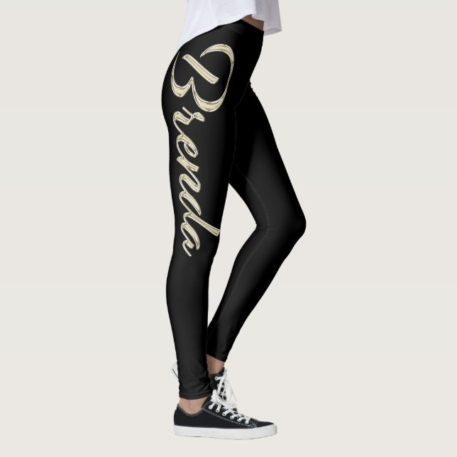 Brenda white Handwriting trousers Leggings (Right)