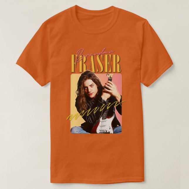 Brendan Fraser 90s Aesthetic Fan Design T-Shirt (Design Front)