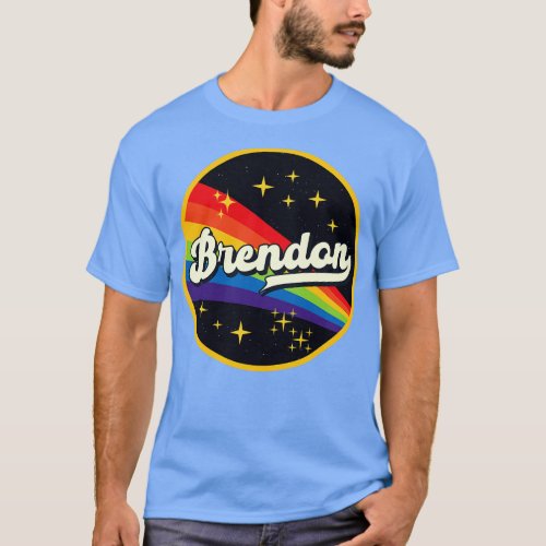 Brendon Rainbow In Space Vintage Style T_Shirt