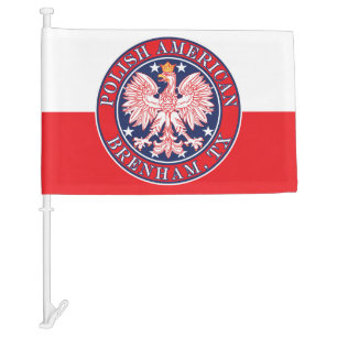 Brenham Texas Polish American Eagle Car Flag