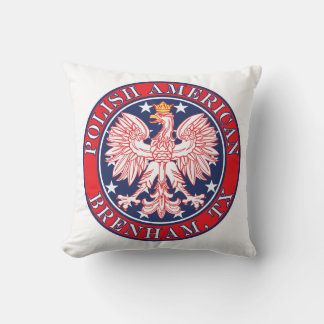 Brenham Texas Polish American Eagle Throw Pillow