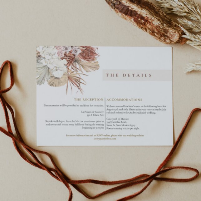 BRENNA Bohemian Tropical Palm Details Enclosure Invitation (Creator Uploaded)