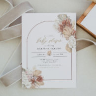 BRENNA Boho Arch Terracotta Palm Baby Shower Invitation