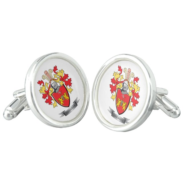 Brennan Coat of Arms Cufflinks (Angled)