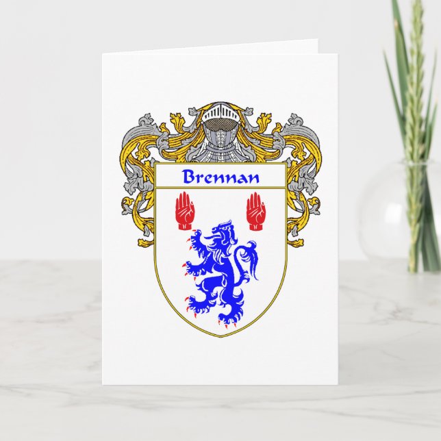 Brennan Coat of Arms (Mantled) Holiday Card (Front)