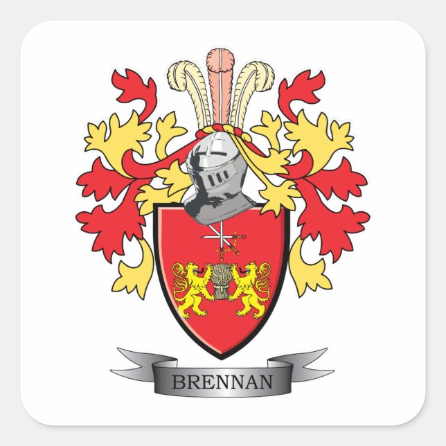 Brennan Coat of Arms Square Sticker (Front)