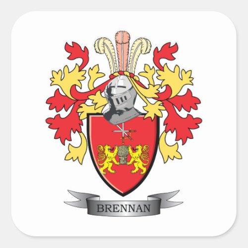Brennan Coat of Arms Square Sticker