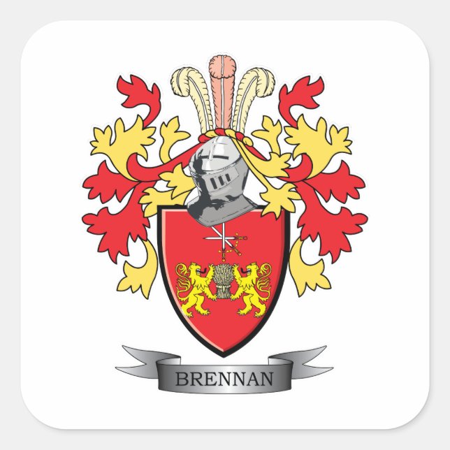 Brennan Coat of Arms Square Sticker (Front)