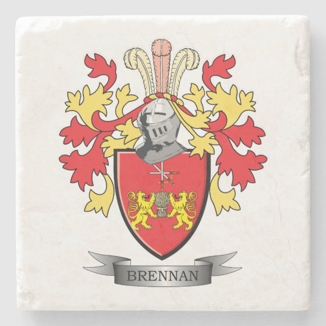 Brennan Coat of Arms Stone Coaster (Front)