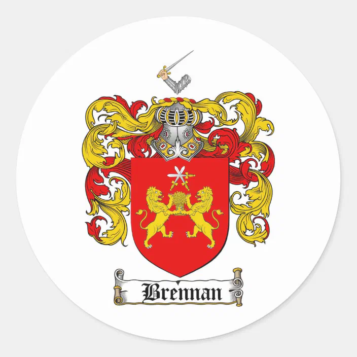 Personalized Brennan Family Crest Brennan Coat Of Arms Classic Round Sticker Zazzle Com