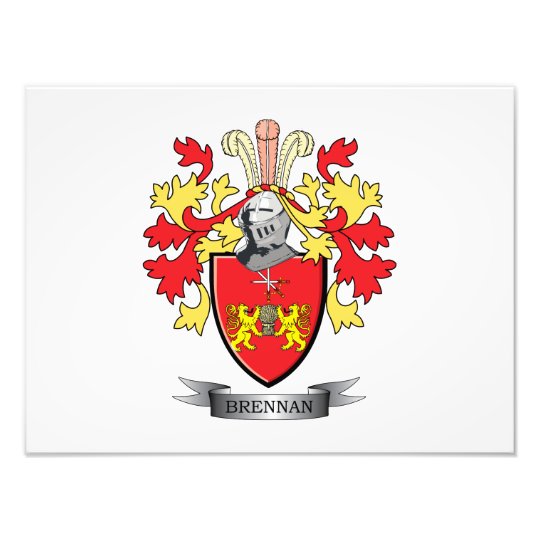 Brennan Family Crest Coat of Arms Photo Print | Zazzle.com