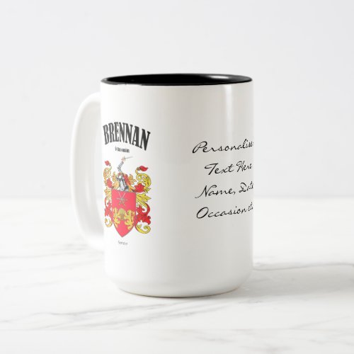 Brennan Family Crest Translation  Meaning Two_Tone Coffee Mug