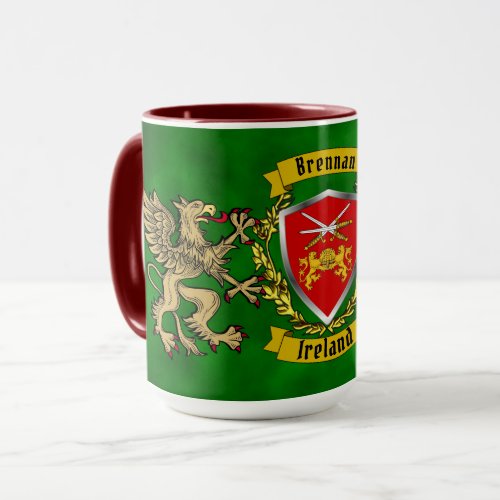 Brennan Irish Shield  Griffins Personalized  Mug