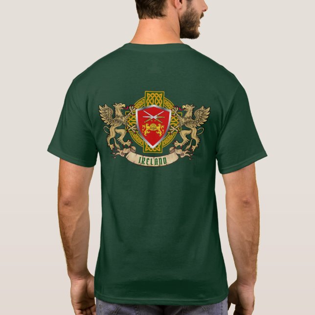 Brennan Irish Shield & Griffins Personalized  T-Shirt (Back)
