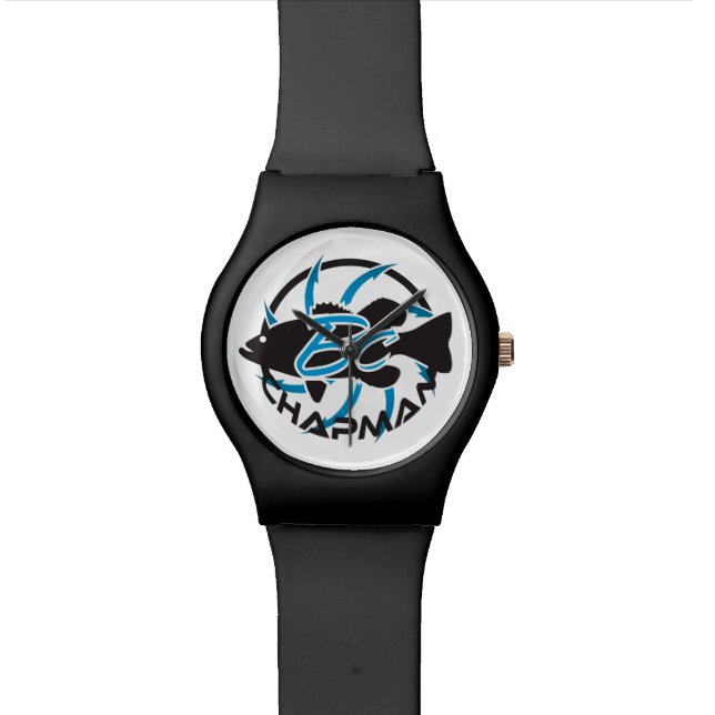 Brent Chapman Fishing Logo Wrist Watch (Close Up)