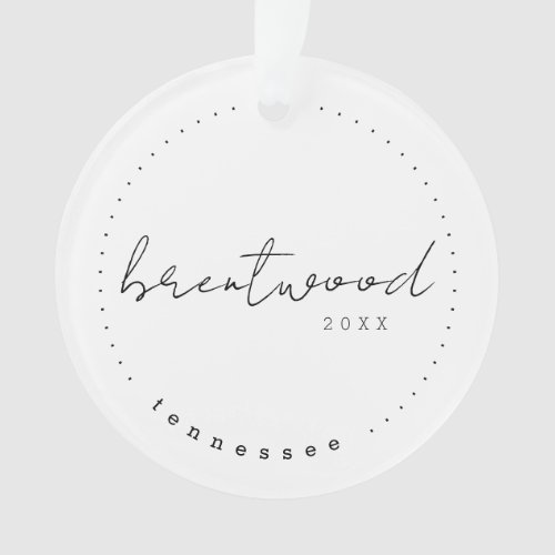 Brentwood Tennessee TN Travel United States Ornament