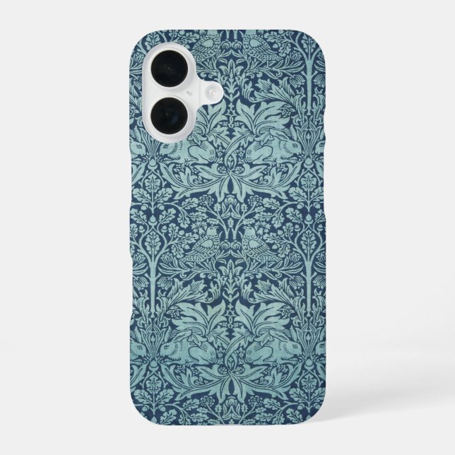 Brer Rabbit by William Morris Blue Textile Pattern Iphone Case (Back)