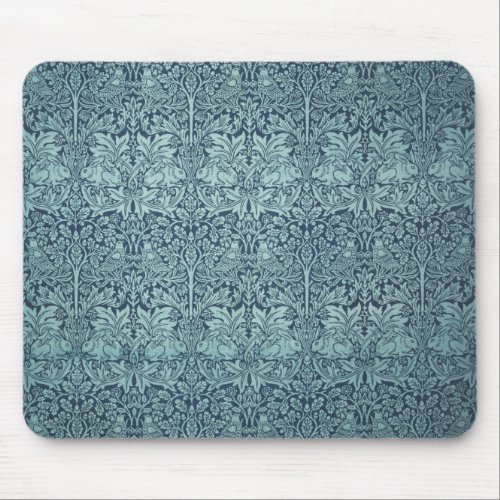 Brer Rabbit by William Morris Blue Textile Pattern Mouse Pad