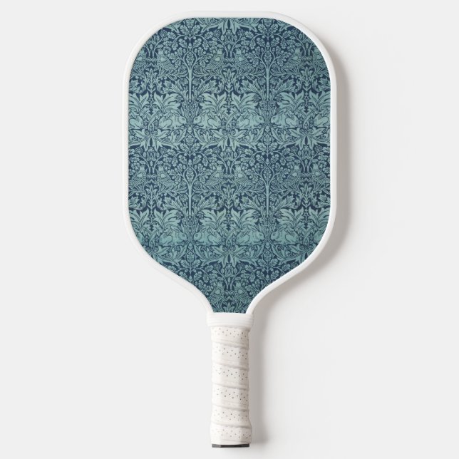 Brer Rabbit by William Morris Blue Textile Pattern Pickleball Paddle (Front)
