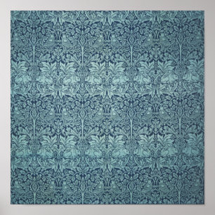 Brer Rabbit by William Morris Blue Textile Pattern Poster