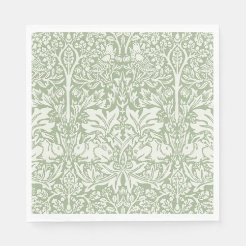 BRER RABBIT IN PISTACHIO  _ WILLIAM MORRIS NAPKINS