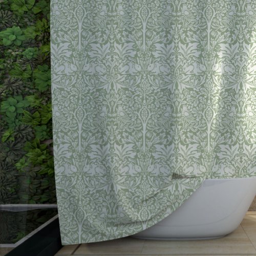 BRER RABBIT IN PISTACHIO _ WILLIAM MORRIS SHOWER CURTAIN