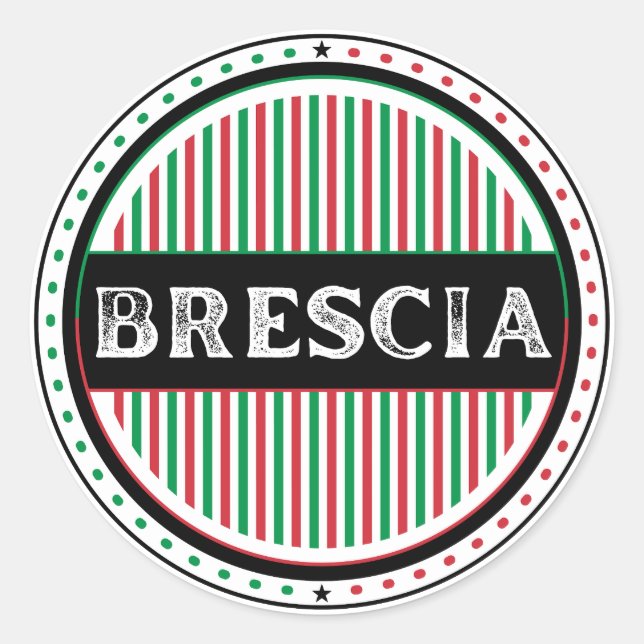 Brescia City Pride Emblem – Italian Identity Classic Round Sticker (Front)