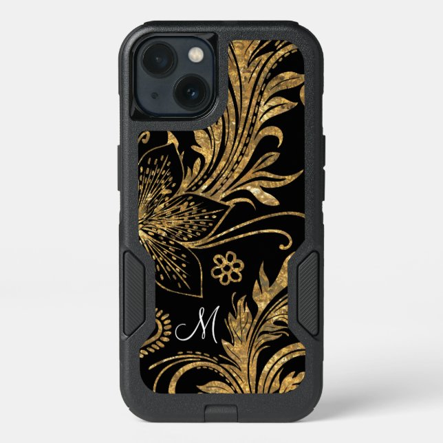 Breselcoucant Knight Elegant Floral Monogram Otterbox iPhone Case (Back)