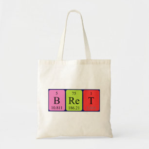 Bret periodic table name tote bag