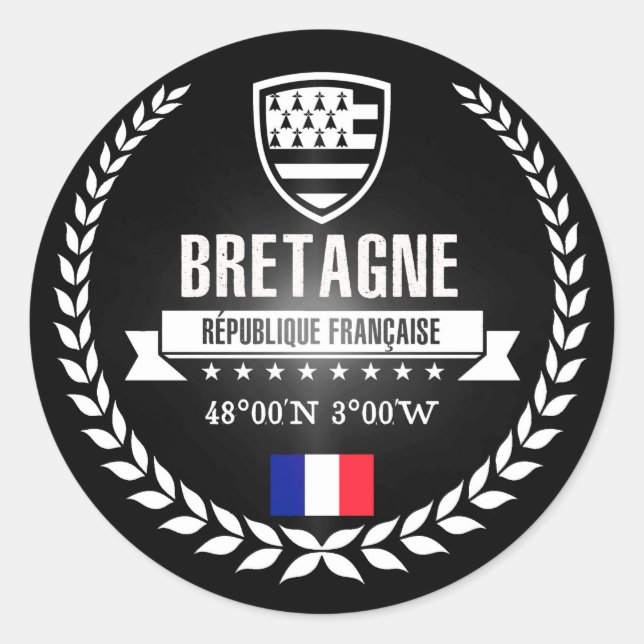 Bretagne Classic Round Sticker (Front)