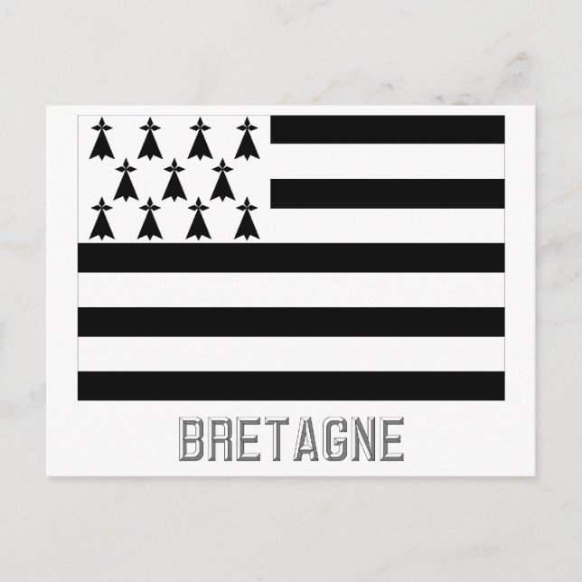 Bretagne flag with name postcard (Front)