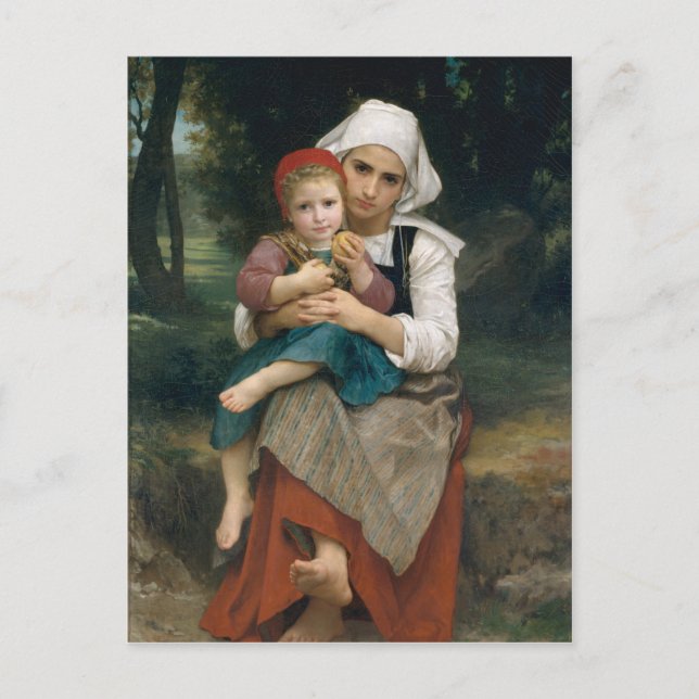 Breton Brother and Sister - William Bouguereau Postcard (Front)