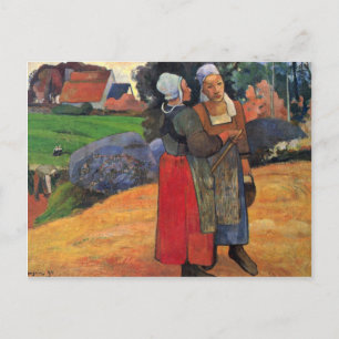 Breton Farmers By Gauguin Paul (Best Quality) Postcard